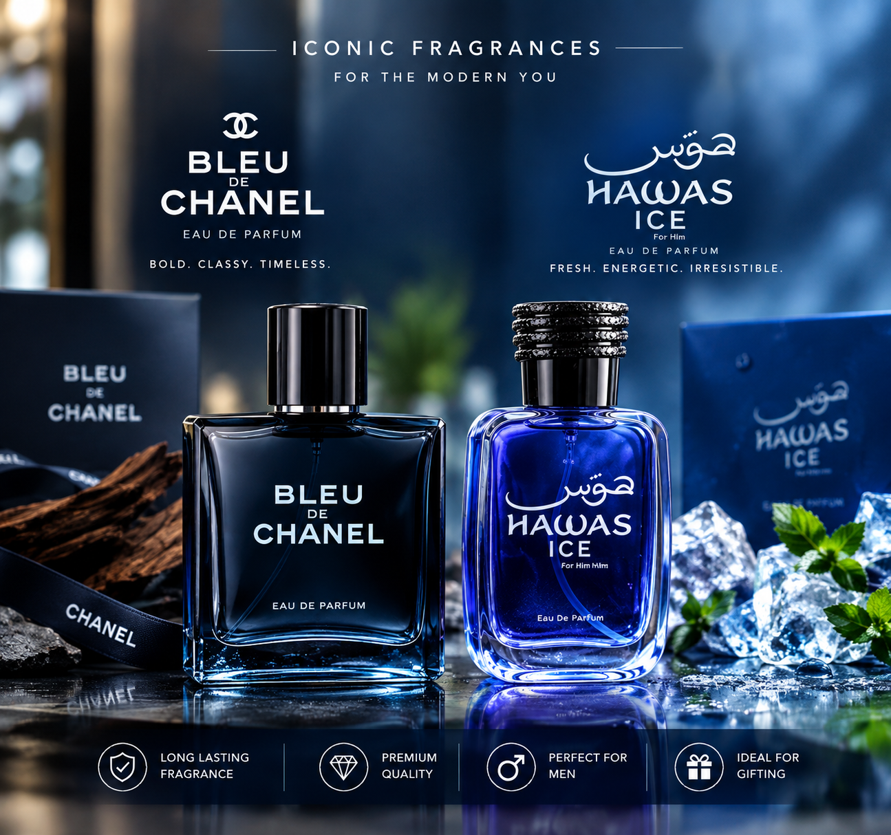 BLEU DE CHANEL & HAWAS ICE Inspired Version