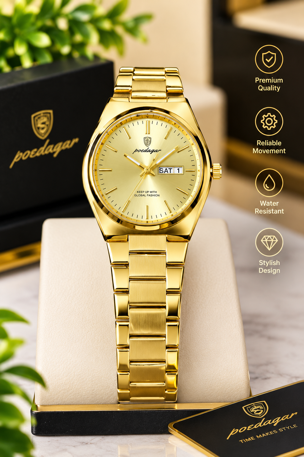 Gold Day-Date Analog watch